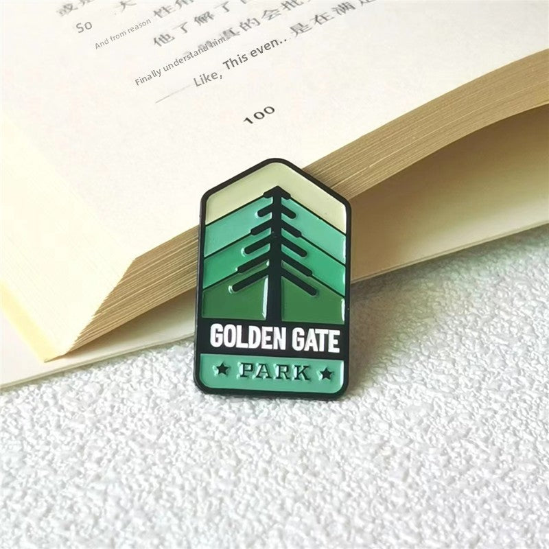 Mountain Pattern Alloy Brooch Pin Featuring Nature-Inspired Design