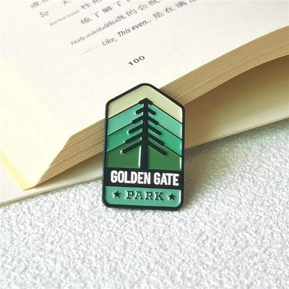 Mountain Pattern Alloy Brooch Pin Featuring Nature-Inspired Design