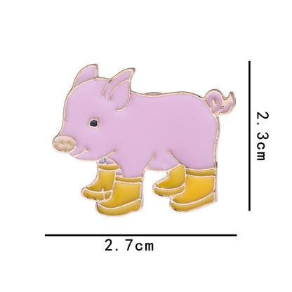 Animal Pin Brooch In Zinc Alloy With Pink Color Accent