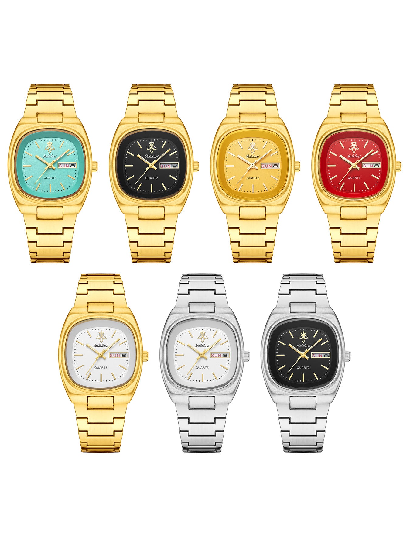Women’s Quartz Watch With Tempered Glass, Square Dial, Steel Strap, Number Display, Butterfly Double Snap Buckle Golden