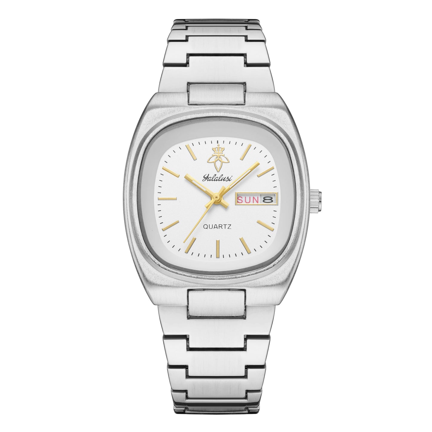 Women’s Quartz Watch With Tempered Glass, Square Dial, Steel Strap, Number Display, Butterfly Double Snap Buckle Golden
