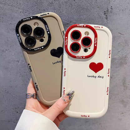 Cute Heart Shape Phone Case For Apple Devices, Made Of Durable TPU Material In White