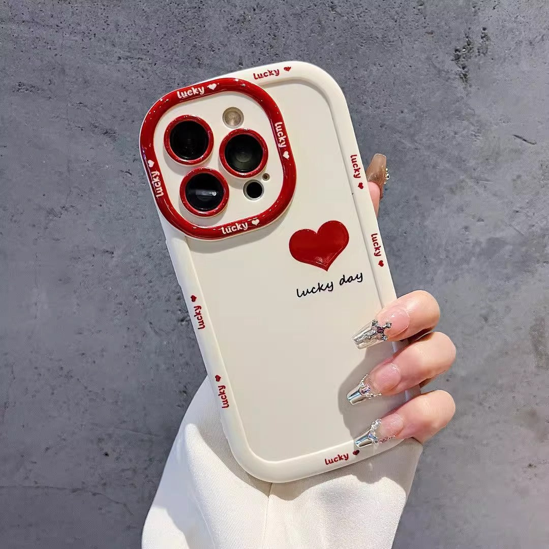 Cute Heart Shape Phone Case For Apple Devices, Made Of Durable TPU Material In White