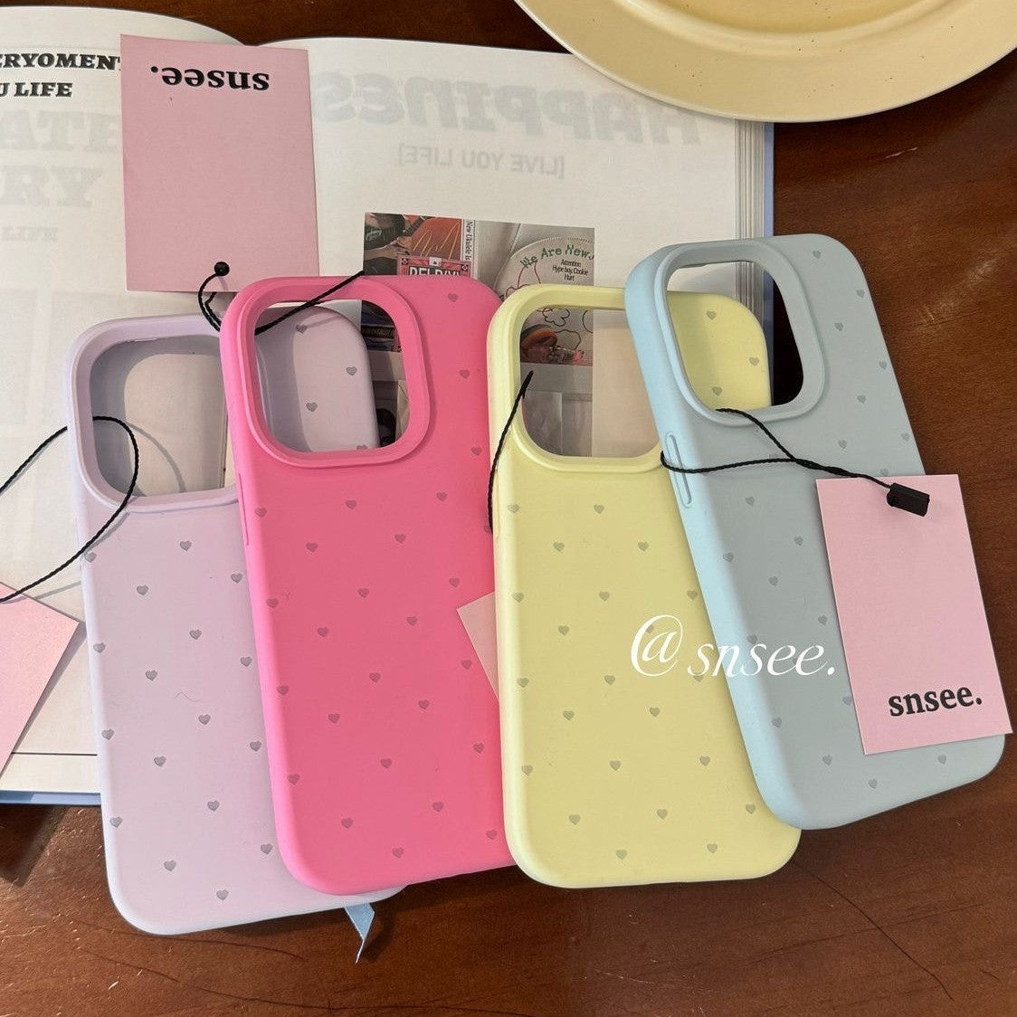 Cute Heart Shape TPU Phone Case In Purple For Apple Devices, Stylish And Protective Cover