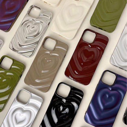 Heart Shape Phone Case For Apple Featuring Durable TPU Material In Silver Color