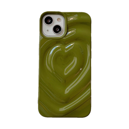 Heart Shape Phone Case For Apple Featuring Durable TPU Material In Silver Color