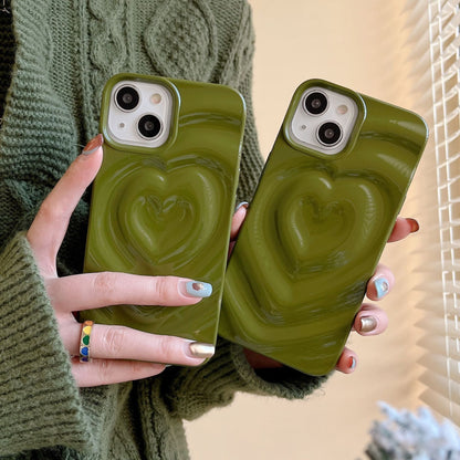 Heart Shape Phone Case For Apple Featuring Durable TPU Material In Silver Color