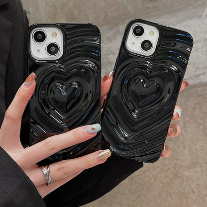 Heart Shape Phone Case For Apple Featuring Durable TPU Material In Silver Color