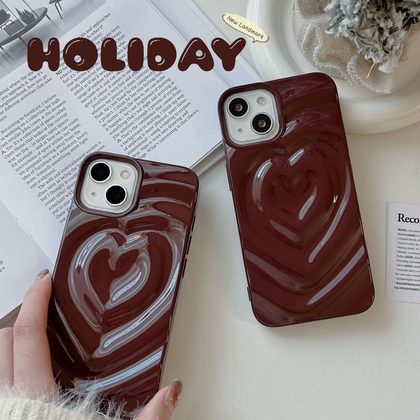 Heart Shape Phone Case For Apple Featuring Durable TPU Material In Silver Color