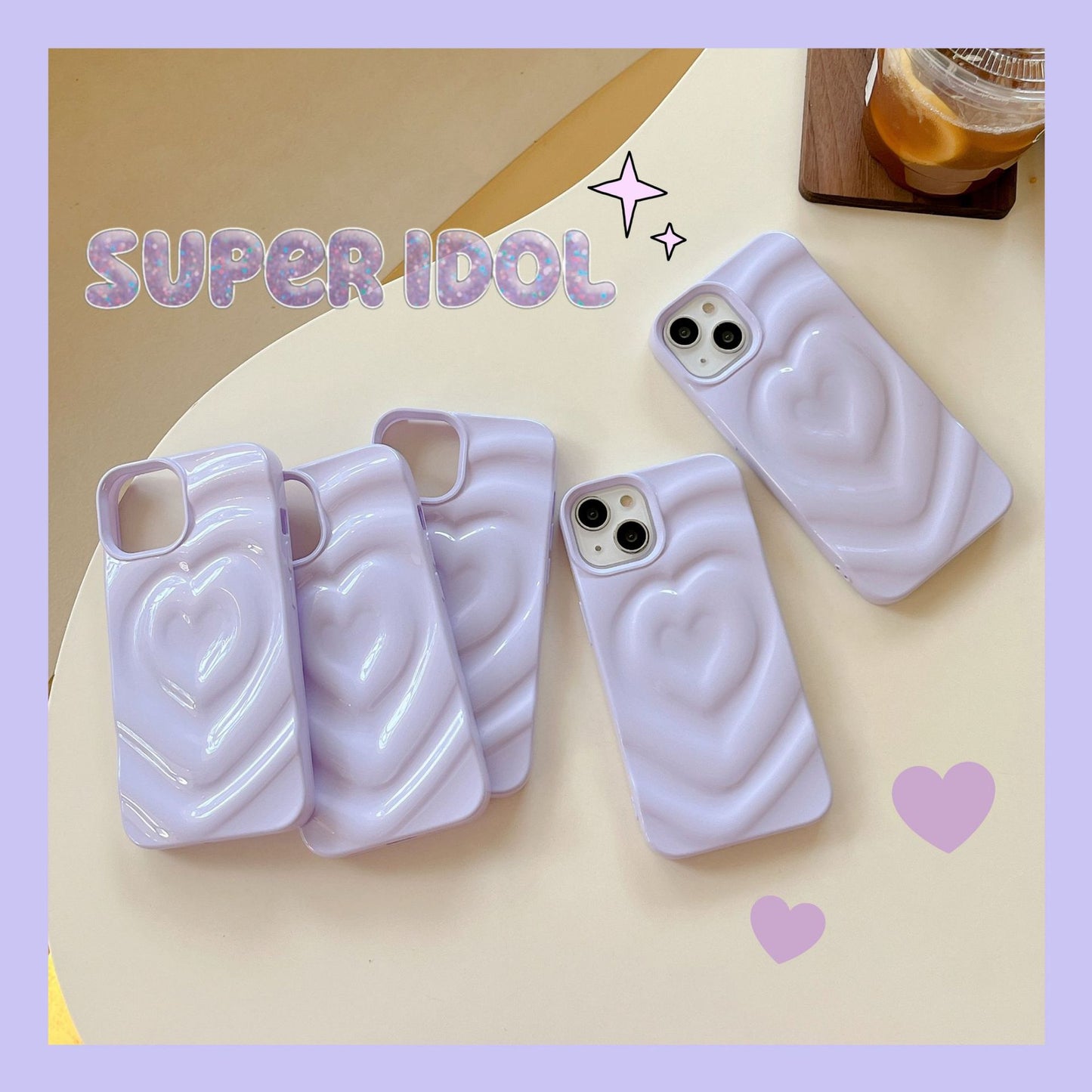Heart Shape Phone Case For Apple Featuring Durable TPU Material In Silver Color