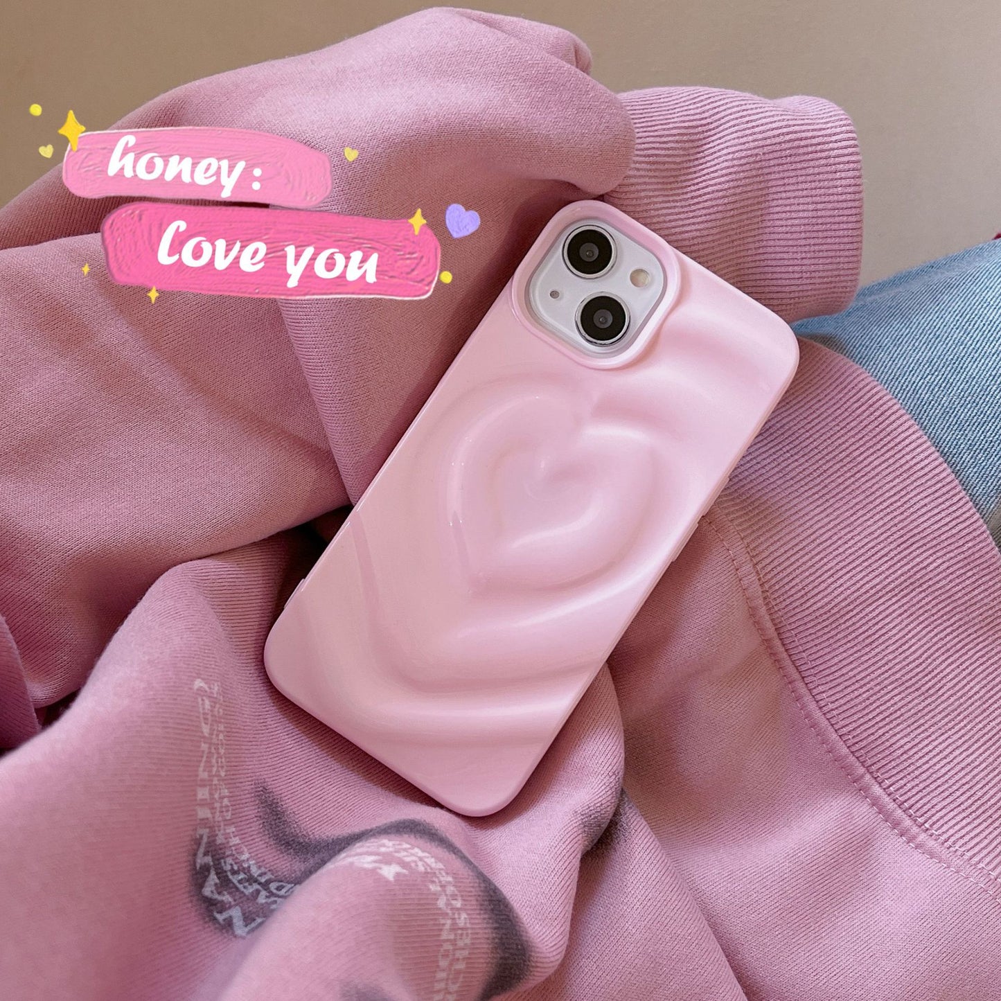 Heart Shape Phone Case For Apple Featuring Durable TPU Material In Silver Color