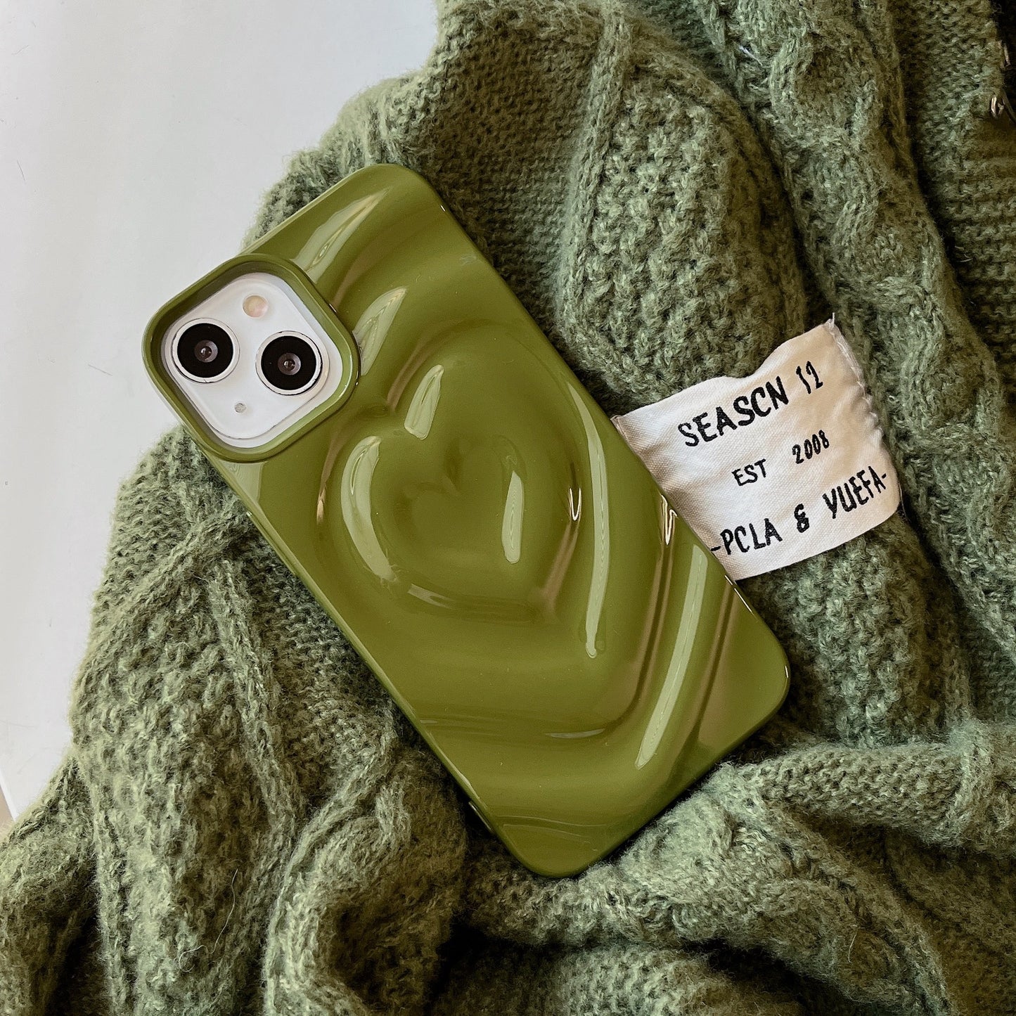 Heart Shape Phone Case For Apple Featuring Durable TPU Material In Silver Color