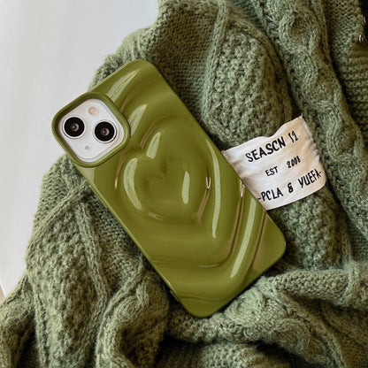 Heart Shape Phone Case For Apple Featuring Durable TPU Material In Silver Color