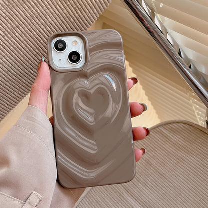 Heart Shape Phone Case For Apple Featuring Durable TPU Material In Silver Color