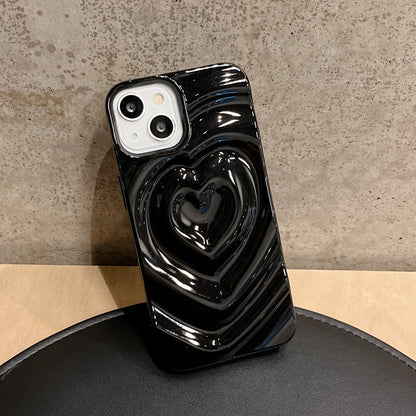 Heart Shape Phone Case For Apple Featuring Durable TPU Material In Silver Color
