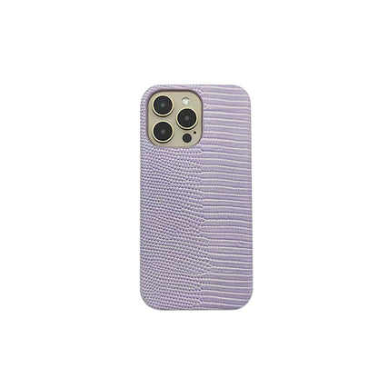 Apricot Phone Case Featuring Lizard Pattern For Stylish Protection