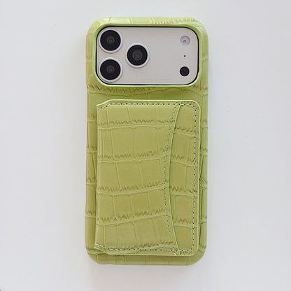 Crocodile Pattern Phone Case For Apple Devices In Black Color, Stylish And Durable Mobile Protection
