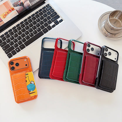 Crocodile Pattern Phone Case For Apple Devices In Black Color, Stylish And Durable Mobile Protection