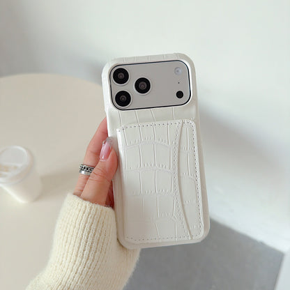 Crocodile Pattern Phone Case For Apple Devices In Black Color, Stylish And Durable Mobile Protection