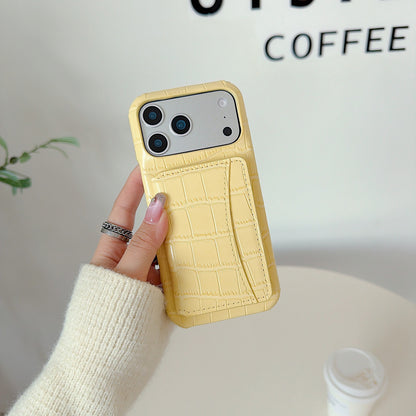 Crocodile Pattern Phone Case For Apple Devices In Black Color, Stylish And Durable Mobile Protection