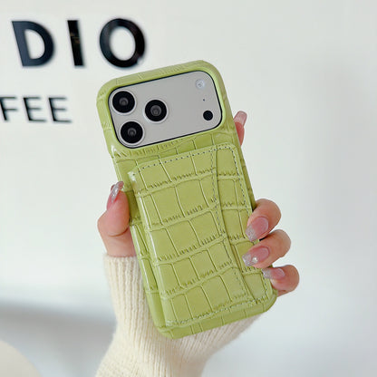 Crocodile Pattern Phone Case For Apple Devices In Black Color, Stylish And Durable Mobile Protection