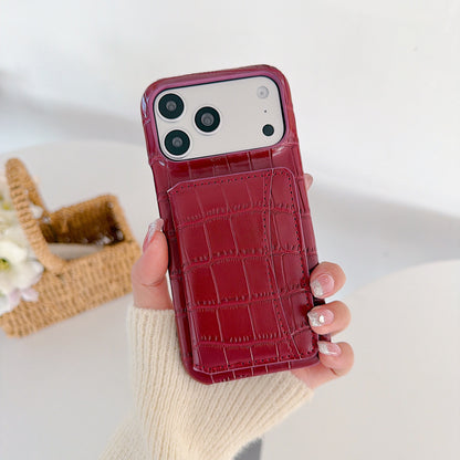 Crocodile Pattern Phone Case For Apple Devices In Black Color, Stylish And Durable Mobile Protection