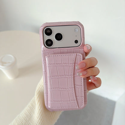 Crocodile Pattern Phone Case For Apple Devices In Black Color, Stylish And Durable Mobile Protection