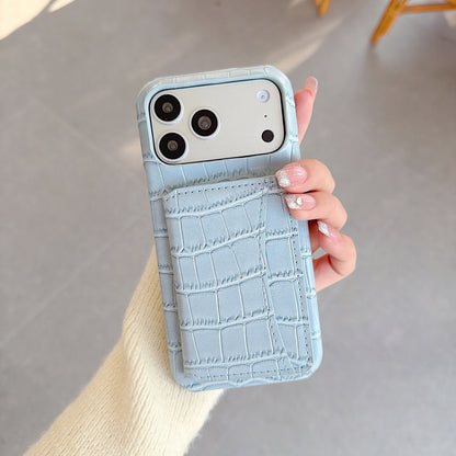 Crocodile Pattern Phone Case For Apple Devices In Black Color, Stylish And Durable Mobile Protection