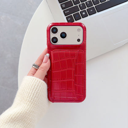 Crocodile Pattern Phone Case For Apple Devices In Black Color, Stylish And Durable Mobile Protection