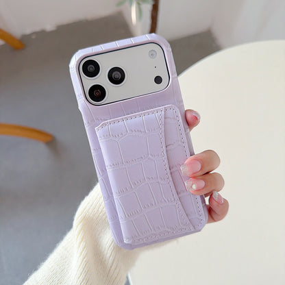 Crocodile Pattern Phone Case For Apple Devices In Black Color, Stylish And Durable Mobile Protection