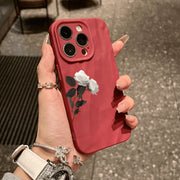 HW42 Pure White Rose [Burgundy Pleated Wrinkle Shell]