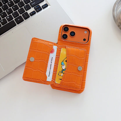 Crocodile Pattern Phone Case For Apple Devices In Black Color, Stylish And Durable Mobile Protection