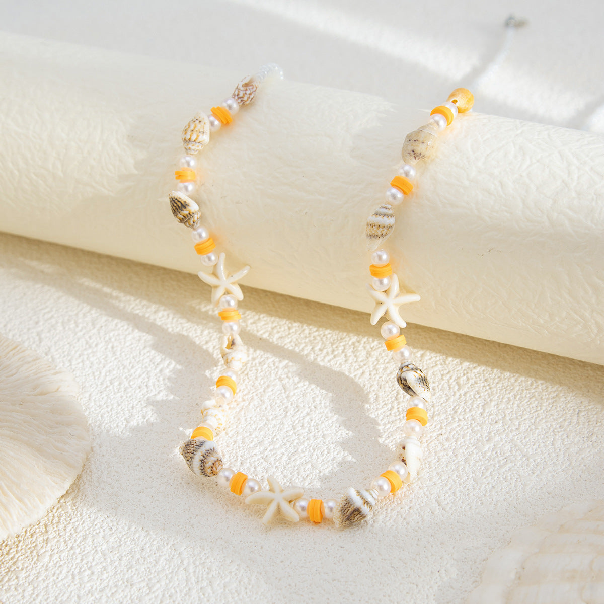 Bohemian Shell Waist Chain For Women Featuring Starfish Design In White
