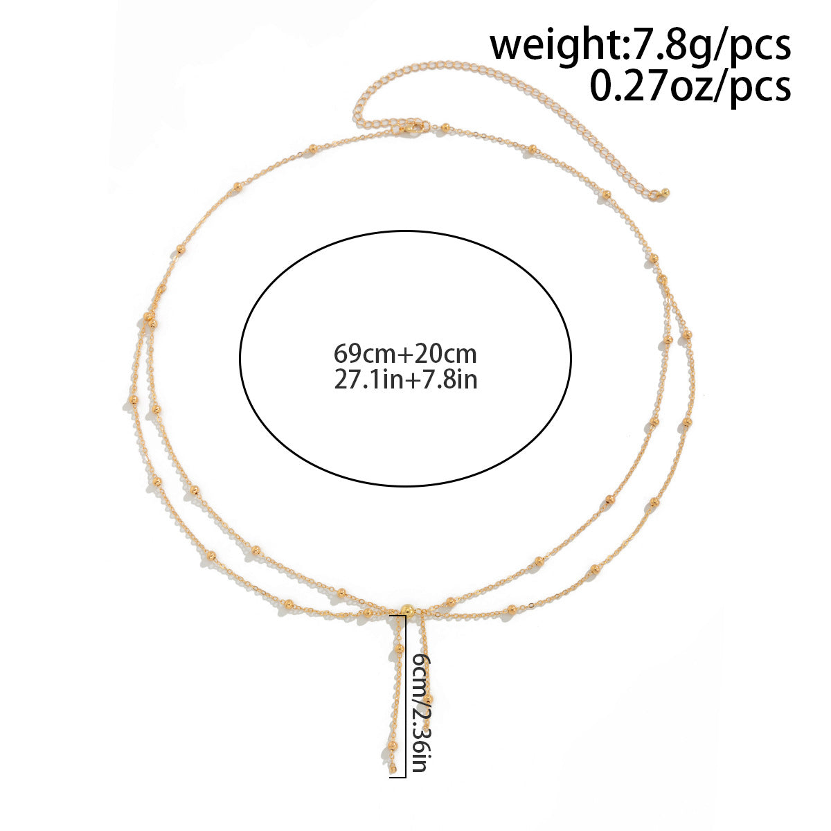 Simple Style Copper Waist Chain For Women In Elegant Golden Tone