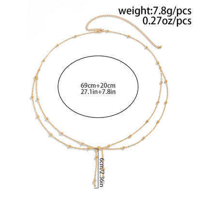Simple Style Copper Waist Chain For Women In Elegant Golden Tone