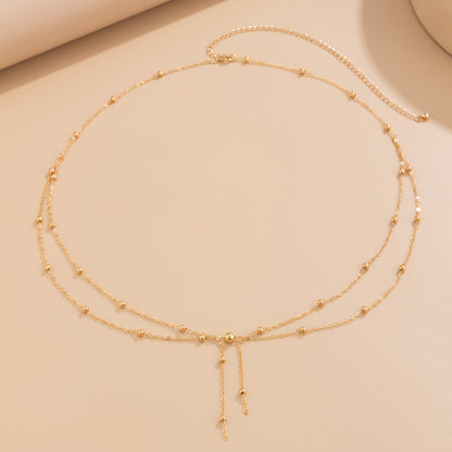 Simple Style Copper Waist Chain For Women In Elegant Golden Tone