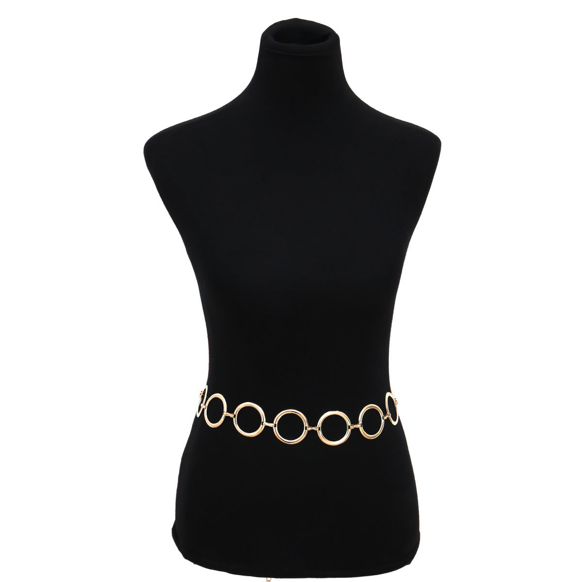 Geometric Round Irregular Metal Body Chain Waist Chain For Women In Golden