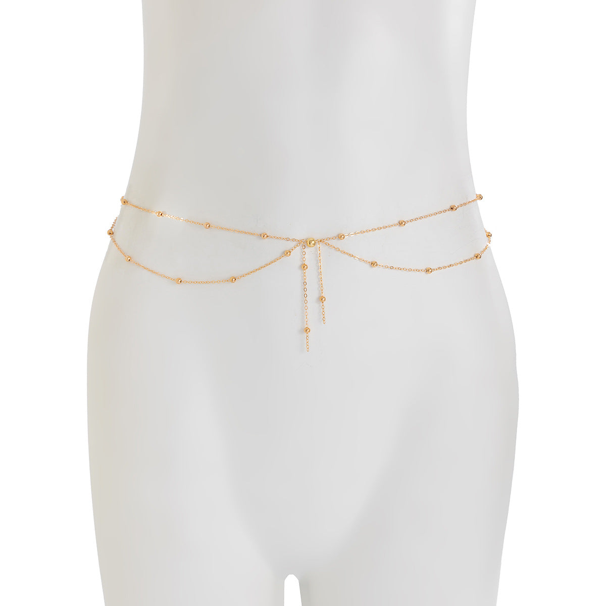 Simple Style Copper Waist Chain For Women In Elegant Golden Tone