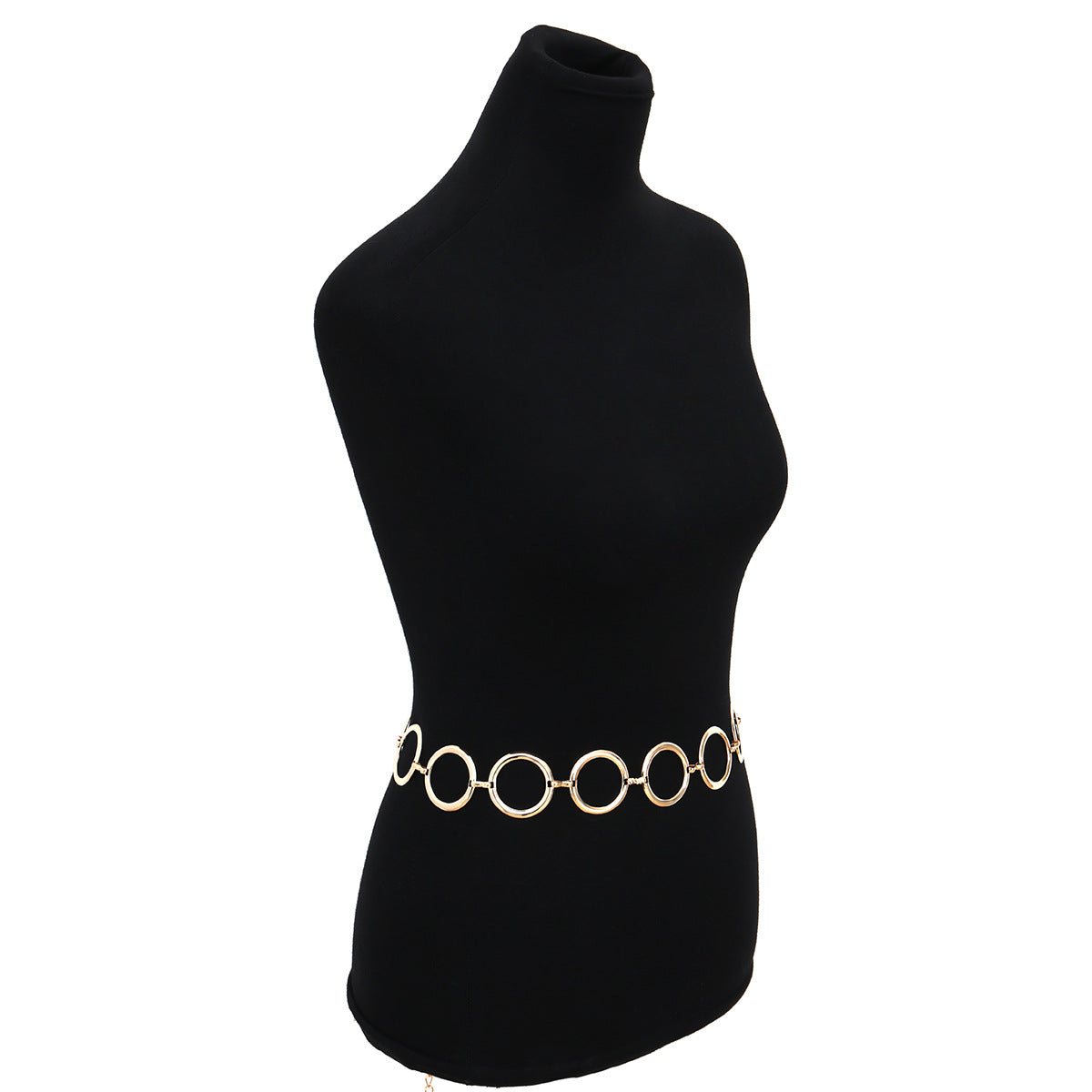 Geometric Round Irregular Metal Body Chain Waist Chain For Women In Golden