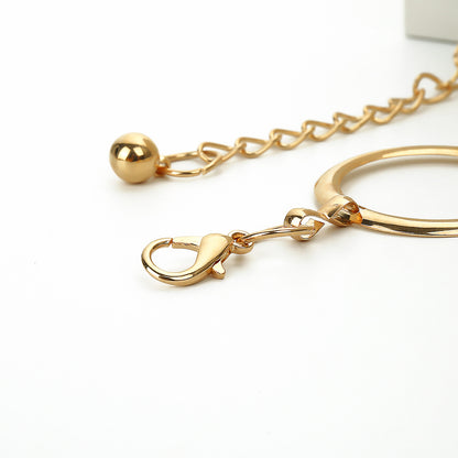 Geometric Round Irregular Metal Body Chain Waist Chain For Women In Golden
