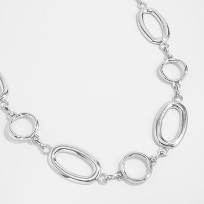 Simple Style Metal Waist Chain With Splicing Pattern In Elegant Golden Color