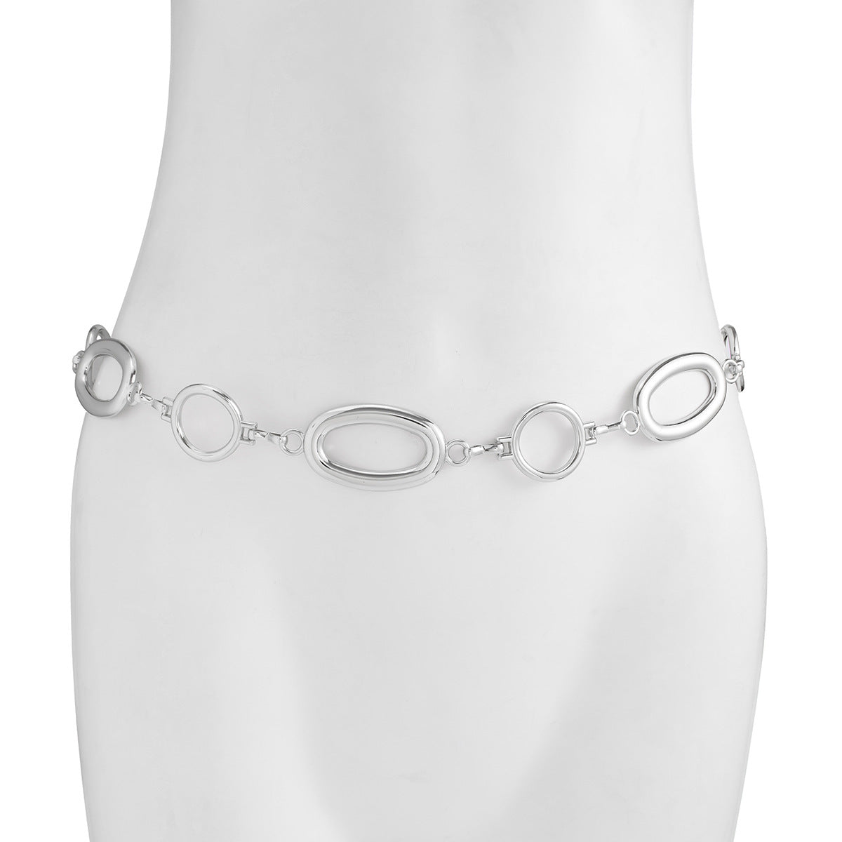 Simple Style Metal Waist Chain With Splicing Pattern In Elegant Golden Color