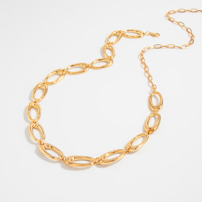 Simple Style Metal Waist Chain With Splicing Pattern In Elegant Golden Color