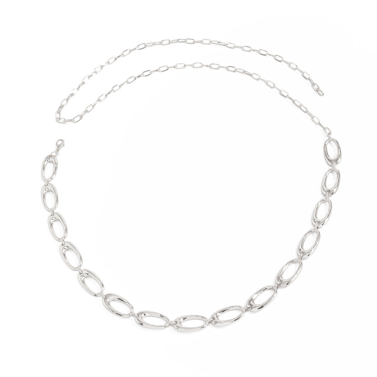 Simple Style Metal Waist Chain With Splicing Pattern In Elegant Golden Color