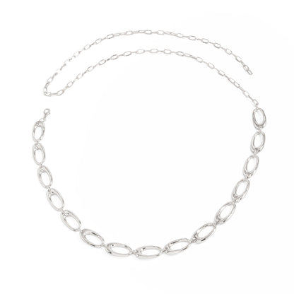 Women’s Metal Waist Chain Featuring Oval Splicing Design In Elegant Golden Color