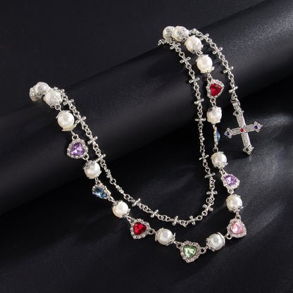 Hip-Hop Metal Waist Chain Featuring Flower And Cross Patterns In Golden Color