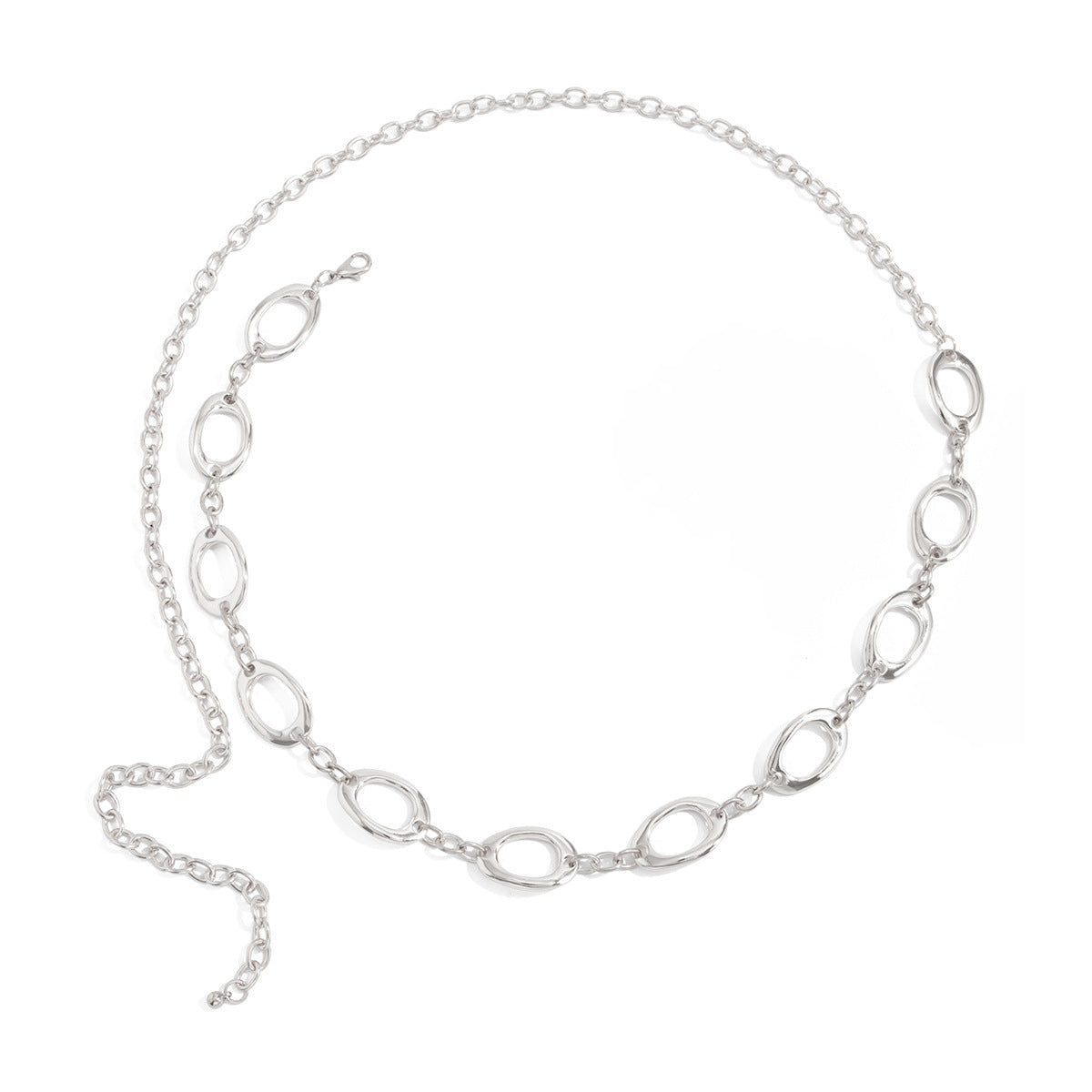Simple Style Metal Waist Chain With Splicing Pattern In Elegant Golden Color