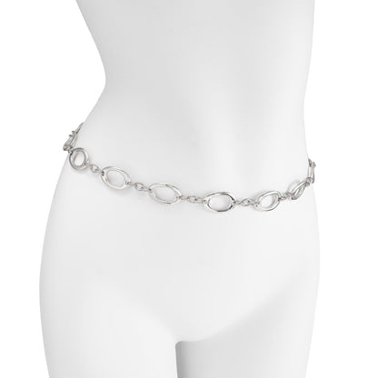 Simple Style Metal Waist Chain With Splicing Pattern In Elegant Golden Color