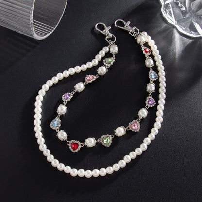 Hip-Hop Metal Waist Chain Featuring Flower And Cross Patterns In Golden Color