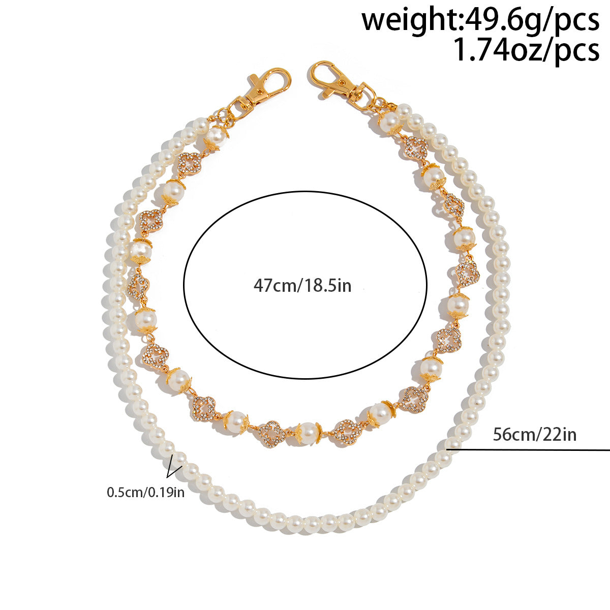 Hip-Hop Metal Waist Chain Featuring Flower And Cross Patterns In Golden Color